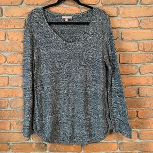 Banana Republic Gray‎ Marled Knit Sweater with Side Zippers Long Sleeve Size L